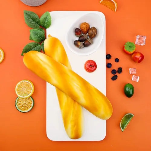 Vista 9 de Gresorth 11 pulgadas PU Material Fake Cake Artificial Francés Largo Pan Decoración Modelo Cocina Juguetes Prop - 2pcs