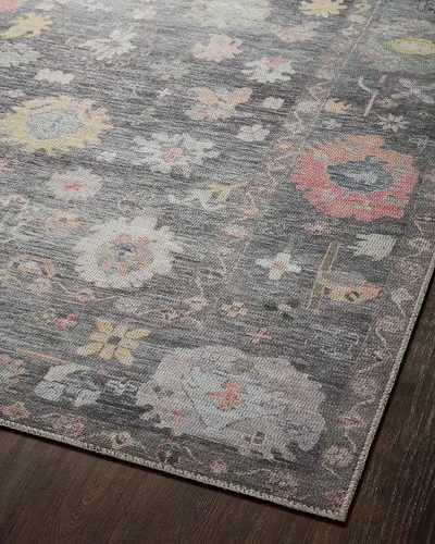 Vista 9 de Loloi Elysium Collection ELY-03 - Alfombra de área carbón/multi de 7'-6" x 9'-6