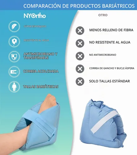 Vista 6 de NYOrtho Protector de Talón para Presión - 2 Botas Ultra Suaves - 2 Almohadas de Pie de Doble Capa para Presión - Protectores de Talón para Llagas