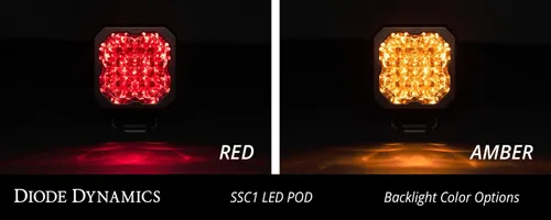 Vista 6 de Diode Dynamics SSC1 Sport Cápsula LED Blanca de Montaje Empotrado (par), Flood con Retroiluminación Ámbar