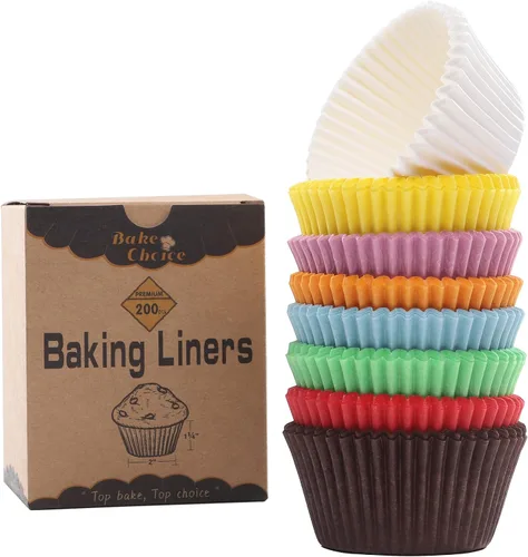 Vista 9 de Bake Choice - 200 forros estándar para cupcakes para hornear, forros para magdalenas marrones Food-grade cupcake wrappers, greaseproof parchment