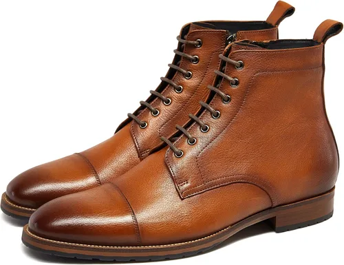 Vista 8 de Botas chukka casuales para hombre, botas de vestir de cuero para hombre Negro