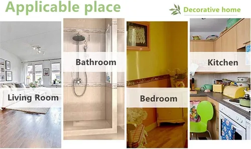 Vista 7 de REDODECO Elegante papel tapiz de moldura gris plateado, borde decorativo para techo, para baño, sala de estar, cocina, 4 pulgadas por 32.8 pies