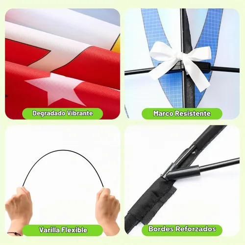Vista 8 de JOYIN Cometa de playa grande para juegos y actividades al aire libre