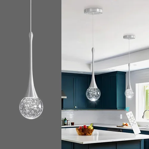 Vista 4 de Lámparas colgantes modernas para isla de cocina, LED, regulable, cristal glamuroso, iluminación colgante de techo para comedor, pasillo, dormitorio