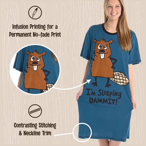 Vista 6 de Lazy One Camisones para mujer, diseños de animales