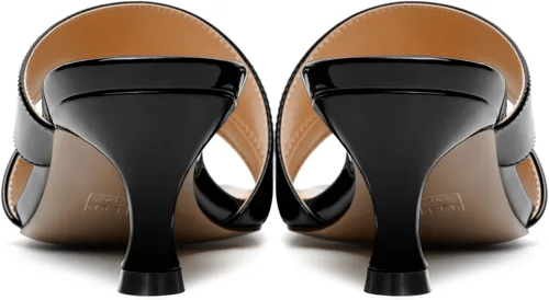 Vista 4 de Sandalias de tacón bajo para mujer, de charol y puntera cuadrada, de 2 pulgadas