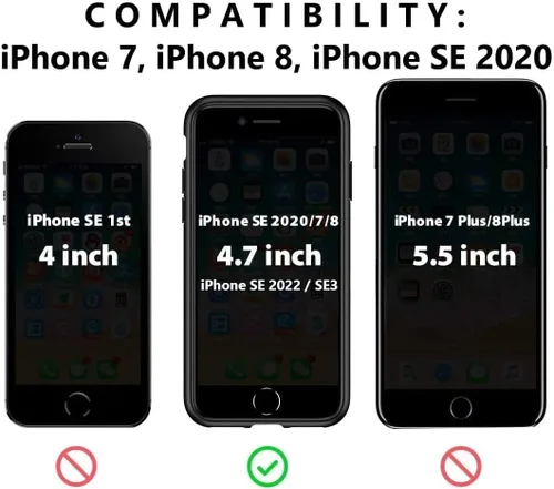 Vista 4 de BELTRON Funda para iPhone 7/8/SE 2020/SE 2022, funda de agarre de goma súper delgada y funda de clip giratorio para cinturón combinado con soporte