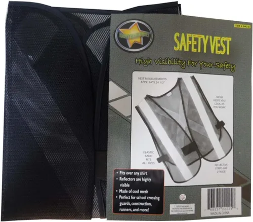 Vista 4 de Chalecos de seguridad de malla reflectante Ajuste universal Naranja Verde Negro Rayas reflectantes