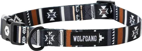 Vista 5 de Wolfgang - Collar de perro resistente y ajustable con hebilla de nailon de liberación rápida para caminar y entrenar, estampado BrookTrout, talla S
