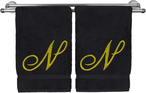 Vista 204 de Toalla de mano con monograma, regalo personalizado, 16 x 30 pulgadas, extra absorbente, 100% algodón turco, acabado de rizo suave, para baño, cocina