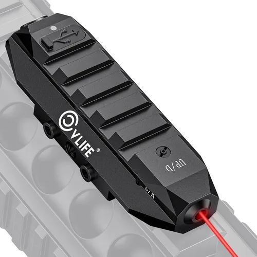 Vista 9 de CVLIFE Laser Sight for Rifle, Rechargeable Picatinny Rifle Laser Sight Low Profile, Strobe Mode, for Zeroing Hunting Shooting