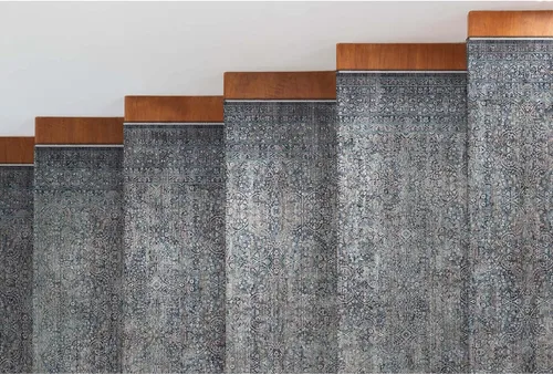 Vista 3 de Well Woven Alfombra de Pasillo y Escalera de Tamaño Personalizado - Elige Tu Longitud - Alfombra Pasillera Juliette de Tejido Plano Oriental Azul 27
