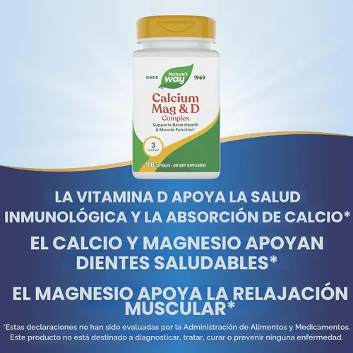 Vista 4 de Suplemento de calcio, magnesio y vitamina D, de Nature's Way, 41420, 100, 1, 1
