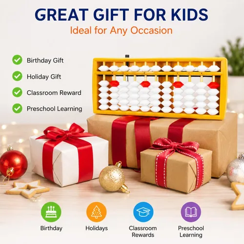 Vista 6 de Abacus, Abacus para el aprendizaje de matemáticas, juguete Montessori para niños en edad preescolar, herramienta educativa de aprendizaje aritmético