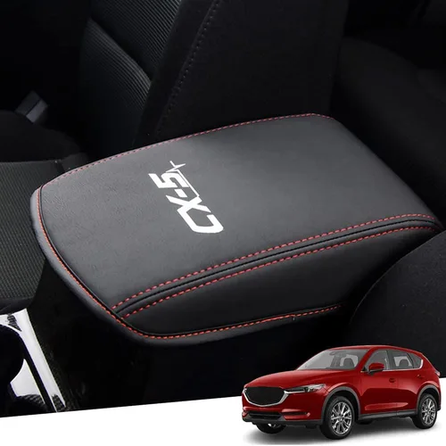 Vista 97 de Great-luck Funda de cuero para consola central, almohadilla para reposabrazos, accesorios de cubierta de caja (costuras rojas) para BMW X1 2023 2024