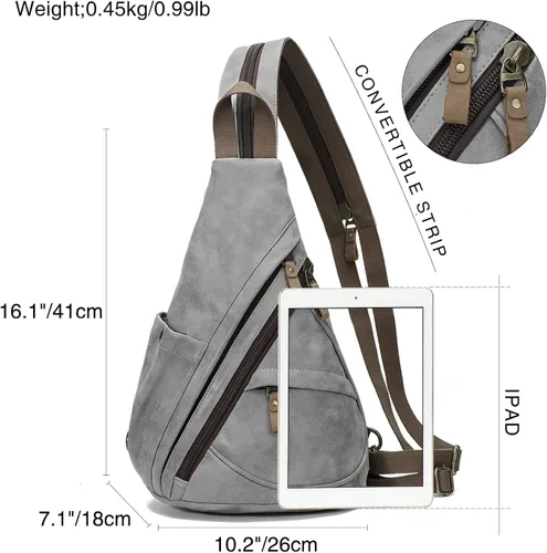Vista 2 de KL928 Bolso bandolera de piel sintética Mochila pequeña cruzada de hombro, mochila casual para hombres y mujeres