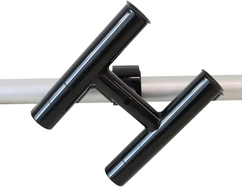 Vista 8 de Soporte para caña de pescar T-Top Twin Aluminio con abrazadera de 1-1/2 ", 1-7/8 ", 2 pulgadas horizontal o vertical torre de pesca/poste
