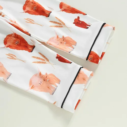 Vista 8 de Conjunto de pijama de satén con botones y pantalones largos, ropa de dormir para niños y niñas