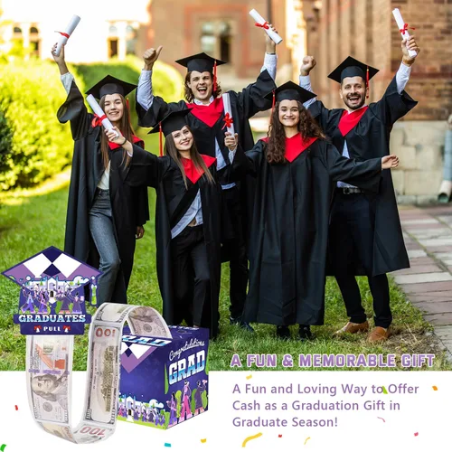 Vista 5 de Caja de dinero de graduación para regalo en efectivo, caja de regalo de clase de 2026, caja de dinero para fiesta de graduación, divertida sorpresa