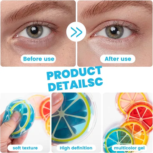 Vista 3 de Paquete de hielo de gel para ojos de 4 piezas, máscaras refrescantes para ojos hinchados, ojeras y alivio de la fatiga ocular. Ayuda a reducir