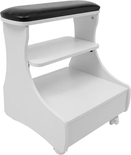 Vista 9 de Carrito de pedicura con 4 ruedas con frenos, carrito portátil de spa con cajón práctico, soporte de baño de pies de pedicura, reposapiés de pedicura