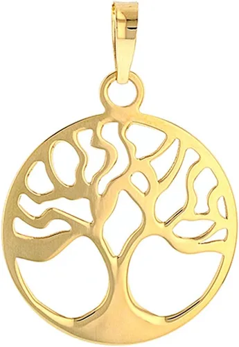 Vista 2 de Jewelry America Collar con colgante de cadena de disco de oro macizo de 14 quilates
