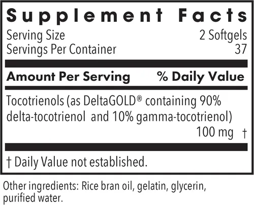 Vista 2 de Allergy Research Group Delta-Fraction Tocotrienoles Suplemento - 50 mg de vitamina E, Annatto, Gamma, Tocotrienoles solamente, sin tocoferol