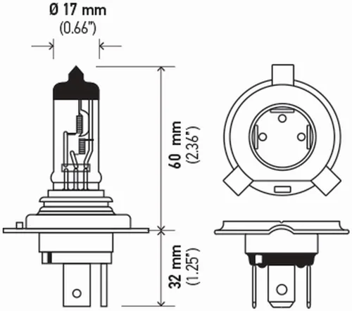 Vista 3 de HELLA H4 130/90W Series foco halógeno de 130/90 Watts 12 V