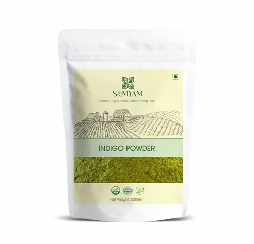 Vista 7 de SAMYAM Combo de polvo puro de henna e índigo, paquete de 1.1 libras (17.64 oz) cada uno, color natural para el cabello, henna rajastán triple