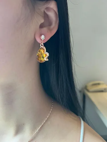 Vista 9 de Txibikn Juego de 4 piezas de joyería de cristal brillante con forma de estrella de moda para mujeres, mujeres, mujeres, esposa, boda, fiesta