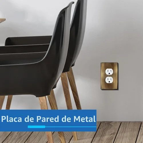Vista 2 de LIDER Placa de pared de metal para receptáculo dúplex, tapa de tomacorriente, tamaño mediano, 1 banda