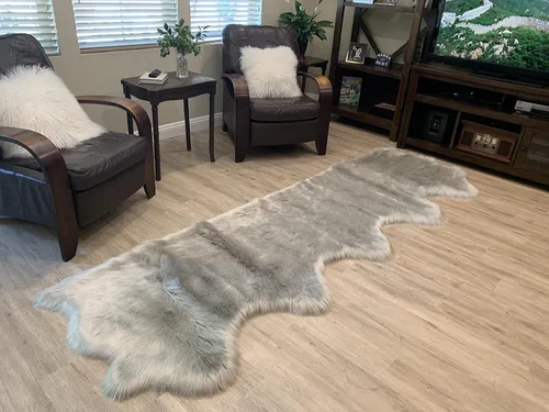 Vista 48 de LAMBZY Alfombra de pelo de oveja sintética, hipoalergénica, súper suave, sedosa para sala de estar, habitación de los niños, sofá