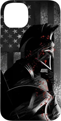 Vista 15 de Funda patriótica para iPhone 16 con bandera de Estados Unidos Spartan Warrior griego antiguo