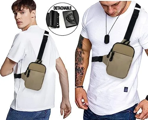 Vista 7 de Mini bolso bandolera para hombre, bolso cruzado pequeño para mujer, riñoneras informales, bolsa de bolsillo personal, mochila para teléfono