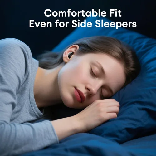 Vista 4 de PAXA - Audífonos para dormir de lado, audífonos invisibles para dormir Negro