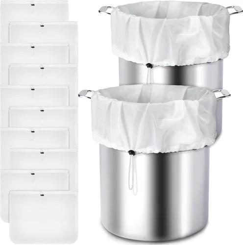 Vista 11 de Chumia Paquete de 5 Bolsas de Infusión Reutilizables Extra Grandes de 26 x 22 Pulgadas Filtros de Malla Fina para Cerveza Fría Bolsas de Colado