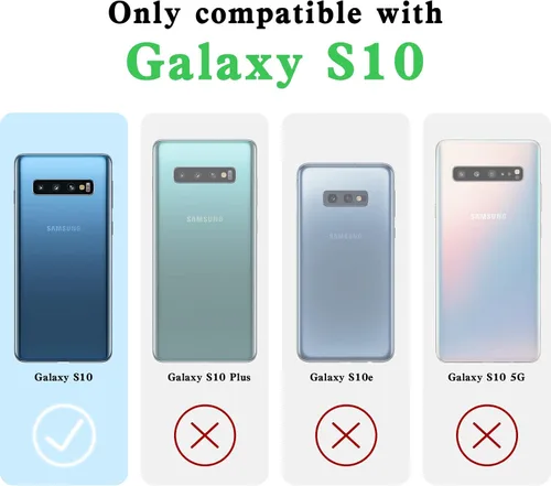 Vista 2 de Funda para Samsung Galaxy S10, Galaxy S10 2019 para mujer con purpurina de cristal suave TPU transparente con correa de pie de apoyo