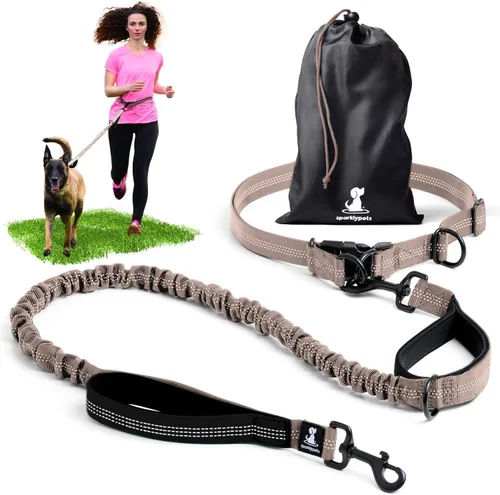 Vista 18 de SparklyPets Correa doble elástica para perro con 2 correas para perros con soporte trasero - Correa doble para perros para razas medianas y medianas