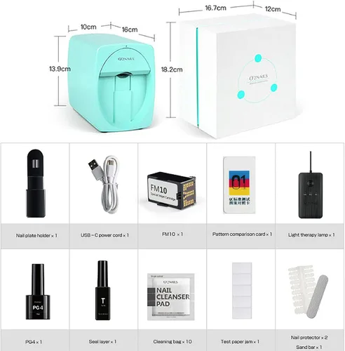 Vista 6 de Máquina de impresora de uñas inteligente automática móvil 3D pintada impresión casera juego de máquina de uñas paquete de uñas de gel de uñas