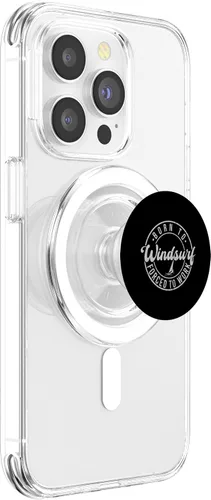 Vista 3 de Born To Windsurf Forced To Work Surfing PopSockets MagSafe PopGrip for iPhone