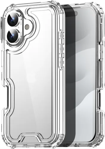 Vista 30 de AICase para iPhone 17 Transparente, Resistente Duradera de 3 Capas de Cristal Transparente [No amarillea]