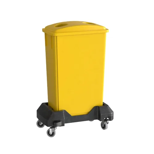 Vista 17 de Bote de basura Slim Jim negro de 23 galones con carrito