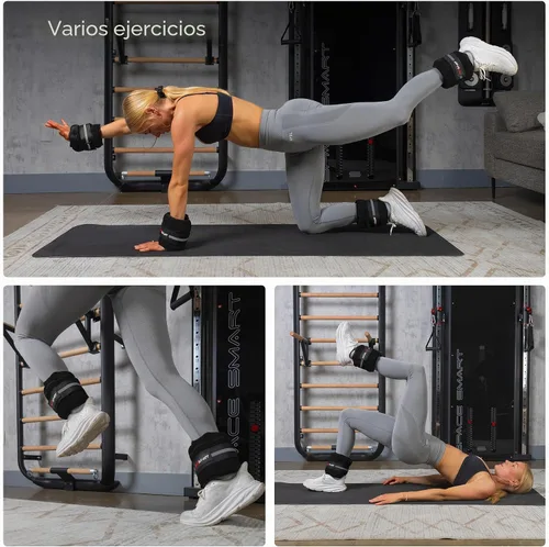 Vista 7 de AmStaff Fitness Pesas de tobillo ajustables, 1 par de correas de peso de piernas de 2, 4, 6, 8, 10 libras para entrenamiento de fuerza, caminar