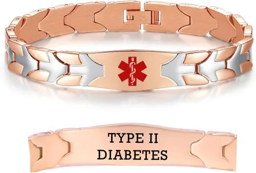 Vista 86 de LinnaLove Pulseras de alerta médica de pez volador para hombres y mujeres, pulseras médicas de acero inoxidable con grabado gratis, 8.5 pulgadas