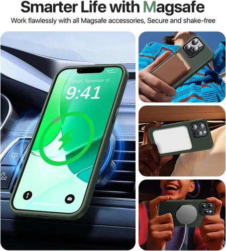 Vista 3 de Funda magnética fuerte para iPhone 13 Pro Max [compatible con Magsafe] [protección contra caídas de grado militar] Funda protectora a prueba