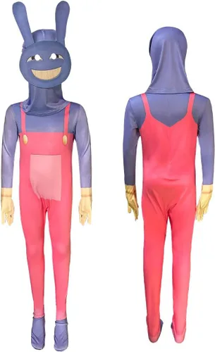 Vista 3 de Disfraz de circo digital para niños, disfraz de Pomni cosplay, traje de Jax