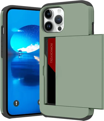 Vista 93 de ZIYE Funda para iPhone 13 con tarjetero, funda tipo cartera, antiarañazos, doble capa, bolsillo oculto, a prueba de golpes, compatible con iPhone 13