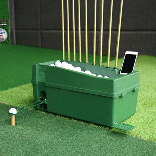 Vista 2 de Automatic Golf Ball Dispenser Machine, No Electricity Required Tee Up Golf Ball Teeing Device Golf Club Organizer with Adjustable Foot Stand