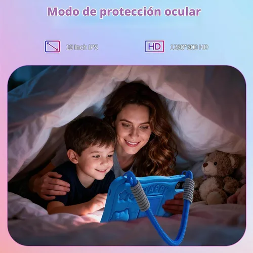 Vista 7 de Tableta para niños, tableta Android 16 para niños de 10 pulgadas Azul
